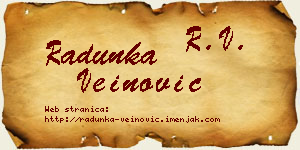 Radunka Veinović vizit kartica